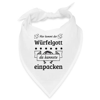 Würfelgott f. Kartenspieler Glücksspieler Tabletop - Bandana - Weiß - Vorne