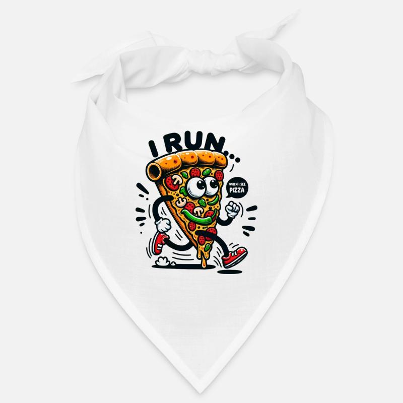 I run when I see Pizza - Bandana - white