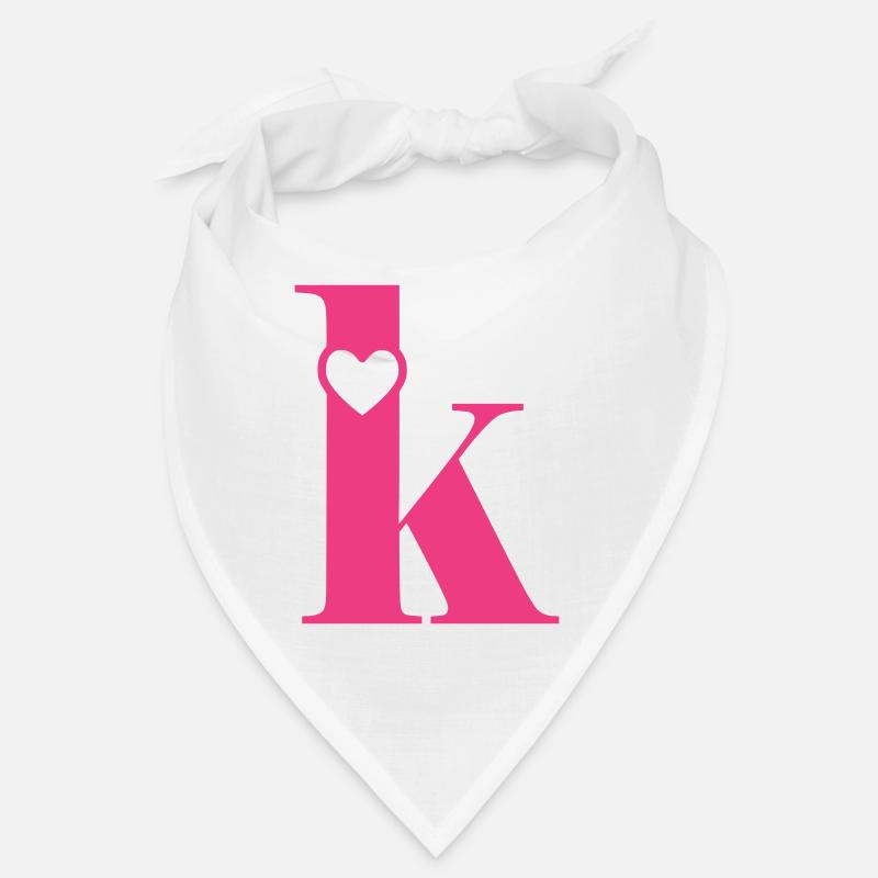 Lettre k Lettre initiale avec cœur Bandana