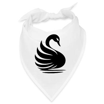 Elegante Schwan-Silhouette: Anmut auf dem Wasser - Bandana - Weiß - Vorne