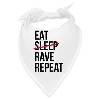 Eat Rave Repeat - Bandana - Weiß - Vorne