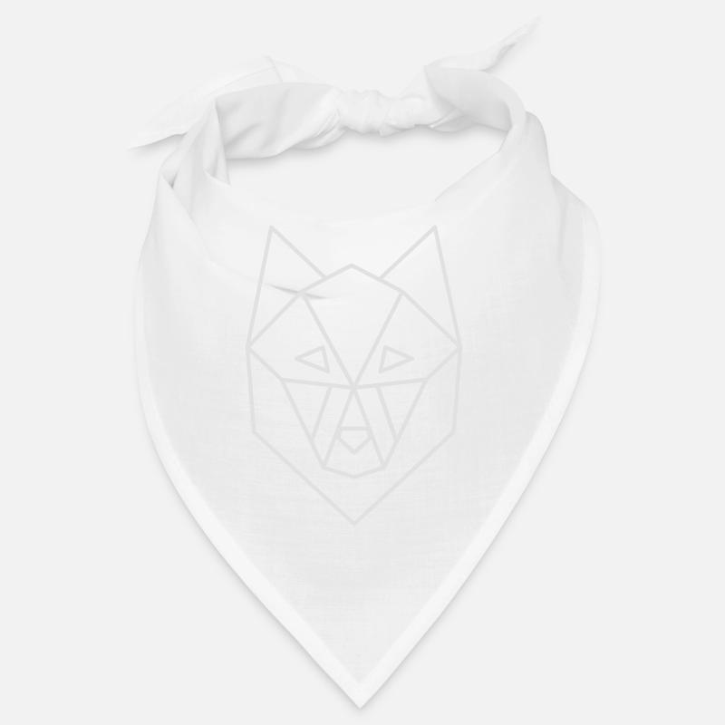 wolf geometric dark backgrounds - Bandana - blanc