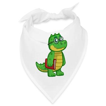 krokodil crocodile alligator animal tiere1 - Bandana - Weiß - Vorne