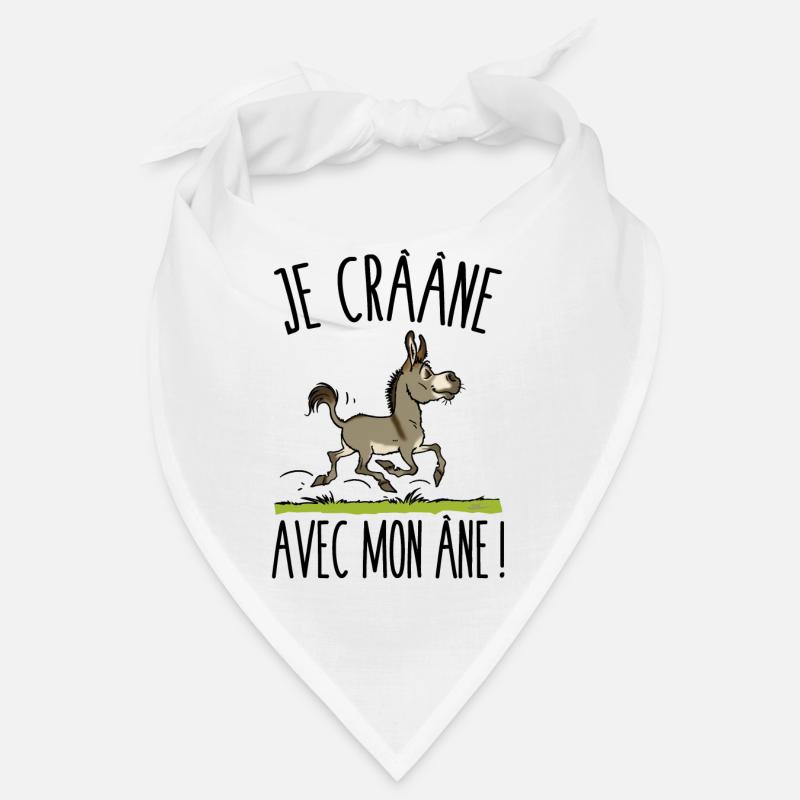 Je crâne avec mon âne (âne gris) - Bandana - blanc