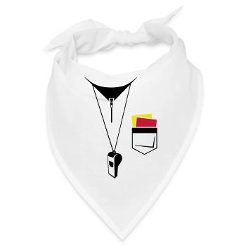 Schiedsrichter - Fußball - Karte und Pfeife - Bandana - Weiß - Vorne