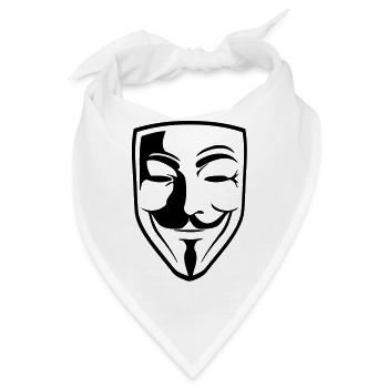 Anonymous Mask Guy Fawks - Bandana - Weiß - Vorne