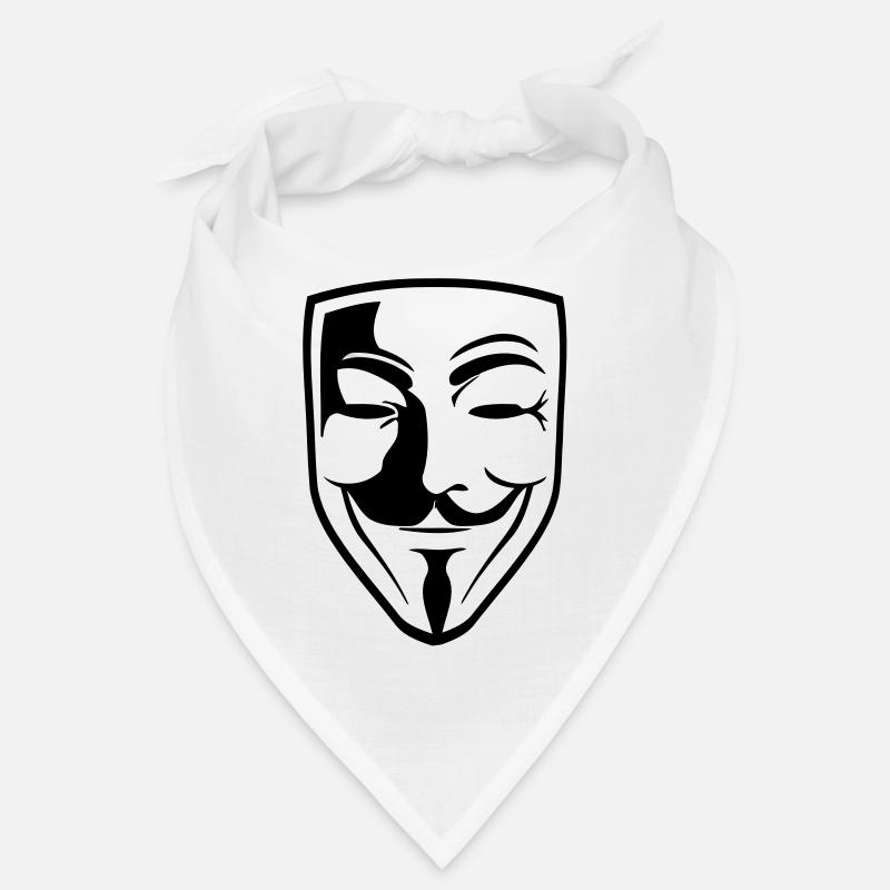 Anonymous Mask Guy Fawks - Bandana - Weiß