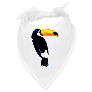 Tukan Vogel Exotisch - Tucan Design Exotic - Bandana - Weiß - Vorne