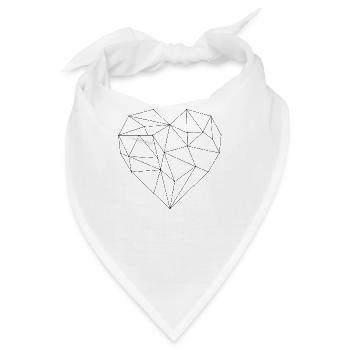 grafisches Herz schwarz - Bandana - Weiß - Vorne