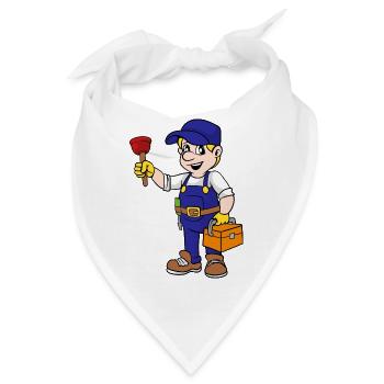 Gas- und Wasserinstallateur - Bandana - Weiß - Vorne