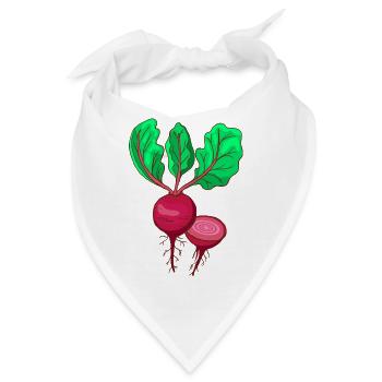 Rote Beete Rübe Bete - Bandana - Weiß - Vorne