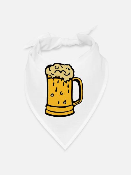 biere verre mousse binouze alcool - Bandana - blanc - Devant