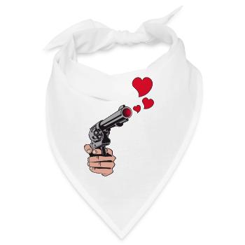 gunshot hearts - Bandana - Weiß - Vorne