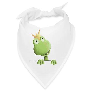 Süßer Froschkönig - Frosch Comic - Bandana - Weiß - Vorne