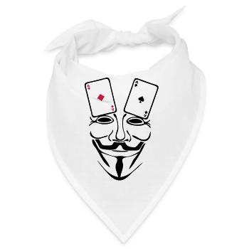 anonymen Maske Maske Karten-Poker as1 - Bandana - Weiß - Vorne