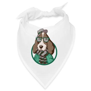 Hund mit HuT - Bandana - Weiß - Vorne