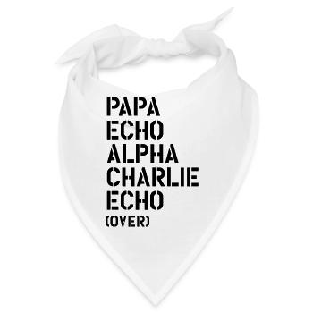 FRIEDEN - Militärisches Alphabet - Friedensmission - Bandana - Weiß - Vorne