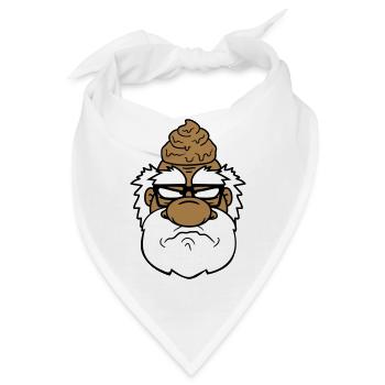 gesicht kopf scheisse kacke sauer boese veraergert - Bandana - Weiß - Vorne
