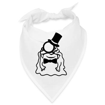 sir herr gentlemen zylinder monokel reich glibber - Bandana - Weiß - Vorne