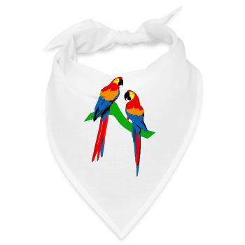 Papageie - Bandana - Weiß - Vorne