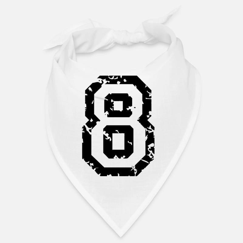 Le numéro huit - No. 8 (deux couleurs) blanc Bandana