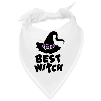 Best Witch, Hexe, Halloween, Zauberei, Magie, Fun - Bandana - Weiß - Vorne