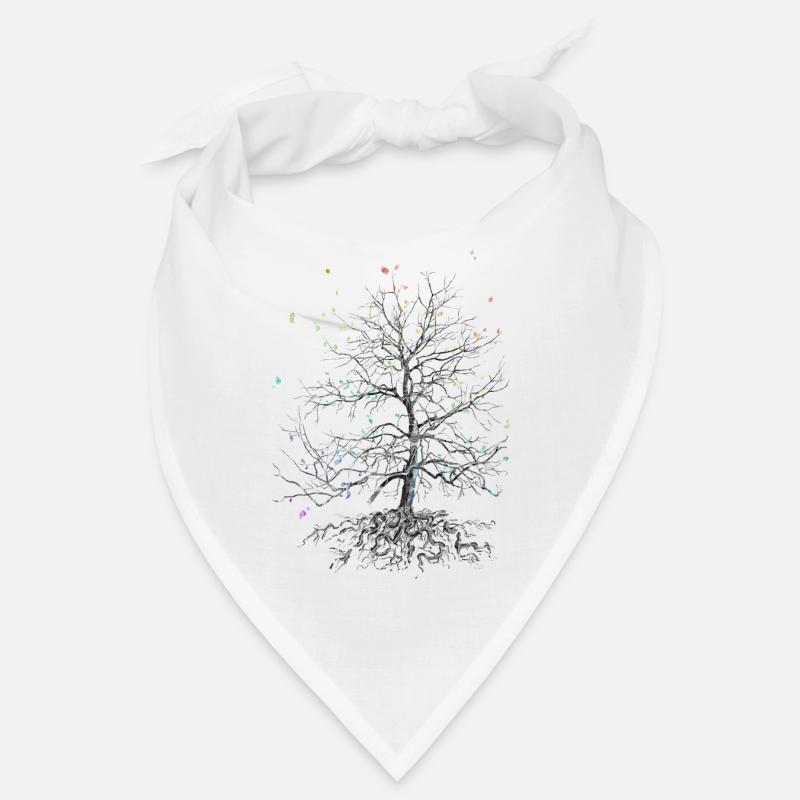 Arbre en fleurs - Bandana - blanc