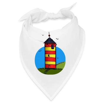 Leuchtturm Pilsum Wahrzeichen - Bandana - Weiß - Vorne