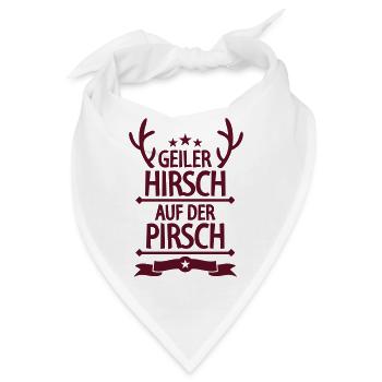Geiler Hirsch (Schriftzug) - Bandana - Weiß - Vorne