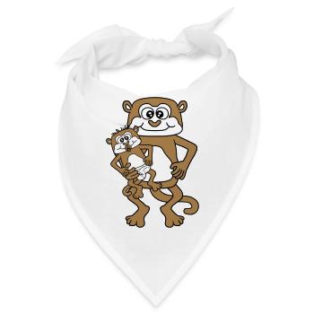 windel schnuller papa aeffchen baby affe suess nie - Bandana - Weiß - Vorne