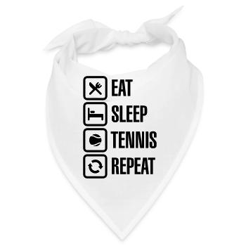 Eat Sleep Tennis Repeat - Bandana - Weiß - Vorne