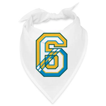 Trikot Nummer Sechs im Varsity Style - Bandana - Weiß - Vorne
