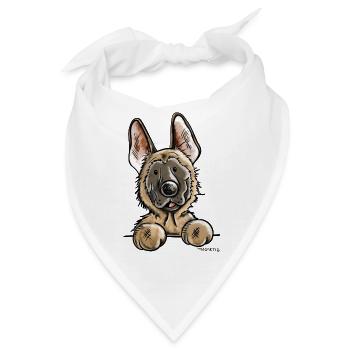 Neugieriger Malinois - Bandana - Weiß - Vorne