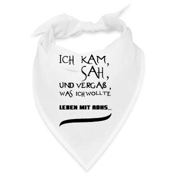 Leben mit ADHS Geschenk - Bandana - Weiß - Vorne