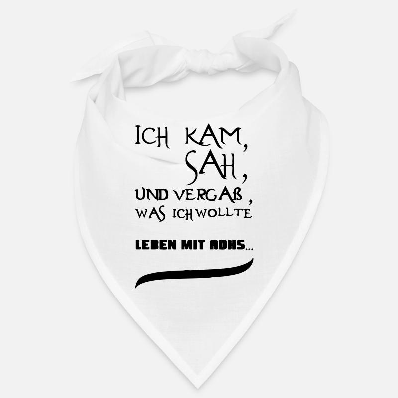 Leben mit ADHS Geschenk - Bandana - Weiß