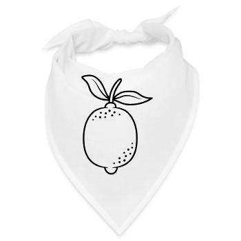 Zitrusfrucht Zitrone Obst - Bandana - Weiß - Vorne