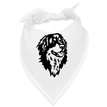 Hovawart Kopf - Bandana - Weiß - Vorne