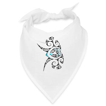Polynesia Tattoo Kunst Ozean Schildkröte - Bandana - Weiß - Vorne