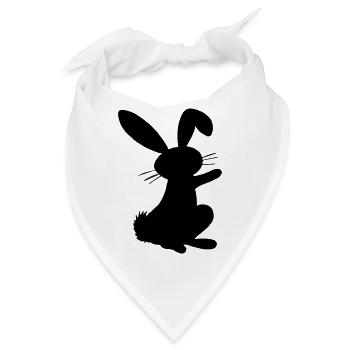 Konijn Lapin Kaninchen Hase Conejo - Bandana - Weiß - Vorne