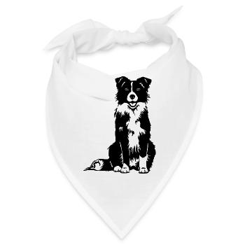 Border Collie - Bandana - Weiß - Vorne