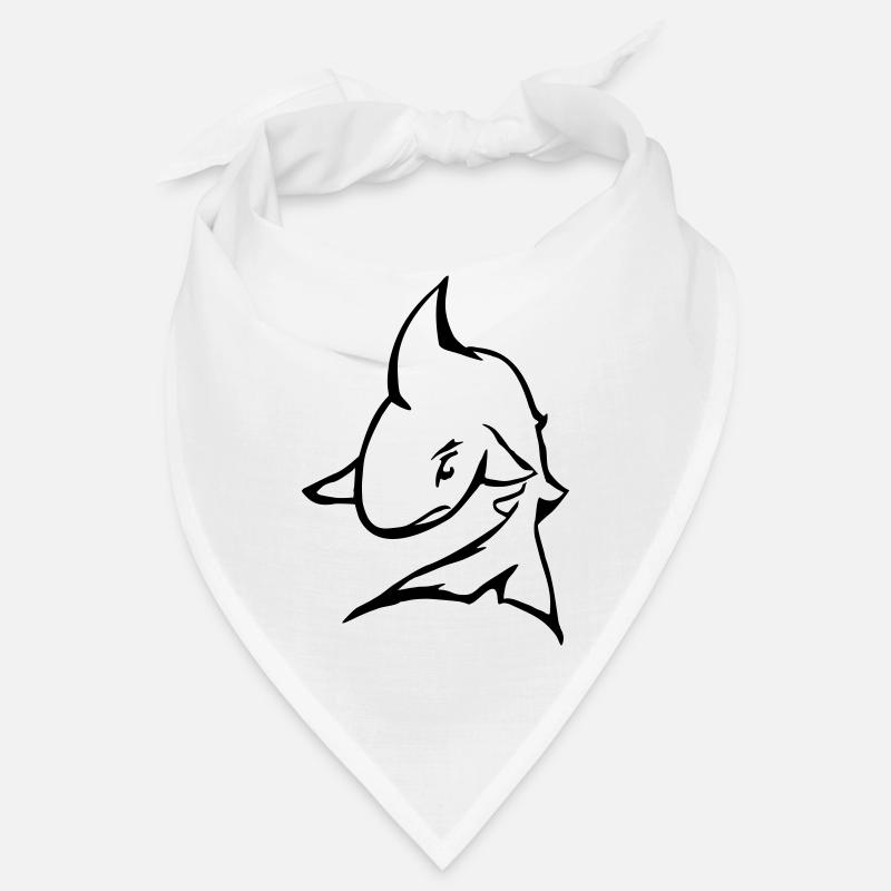line drawing shark Bandana