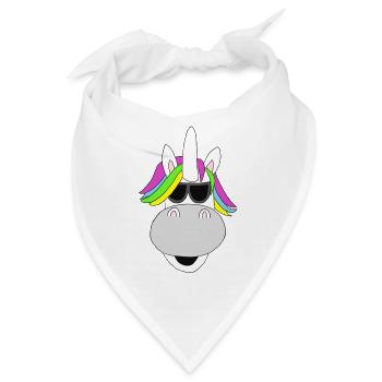 Cool Einhorn - Bandana - Weiß - Vorne