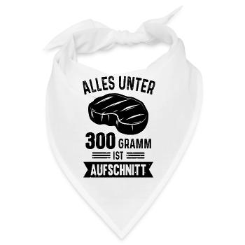 Lustiges Grill BBQ 300 Gramm Steak Spruch - Bandana - Weiß - Vorne