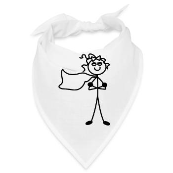 Super Mädchen mit Umhang - Bandana - Weiß - Vorne