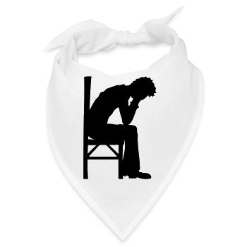 Depression sitzend Design - Bandana - Weiß - Vorne