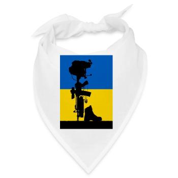 Ukraine konflikt Denkmal ukrainische Flagge wappen - Bandana - Weiß - Vorne