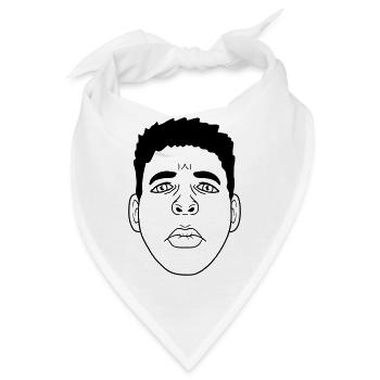 Kussmund trauriges Gesicht Design - Bandana - Weiß - Vorne