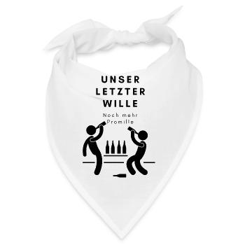 Malle Urlaub Wille, noch mehr Promille saufen suff - Bandana - Weiß - Vorne