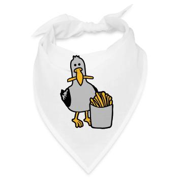 Glückliche Möwe geklaute Pommes - Bandana - Weiß - Vorne