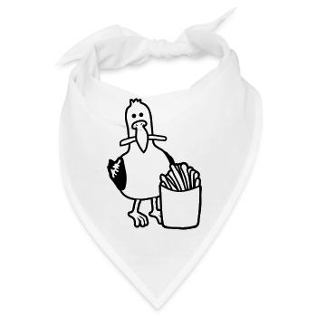 Geklaute Pommes glückliche Möwe - Bandana - Weiß - Vorne